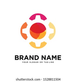 Creative logo design gear vector with full color