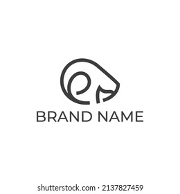 Creative Logo design goat head vector illustration