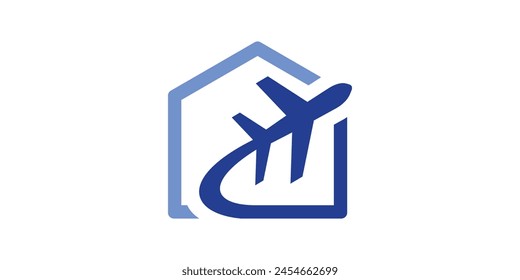 creative logo design for houses and planes, travel, flights, airports, logo design templates, symbols, icons, vectors, creative ideas.