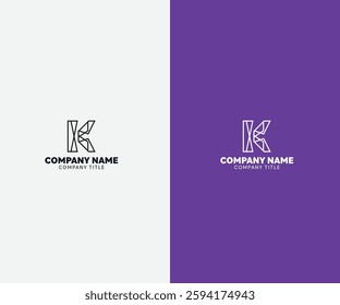 Creative logo design K letter outline Concept