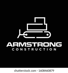 Creative logo design of letter ac and bulldozer with black background - EPS10 - Vector.