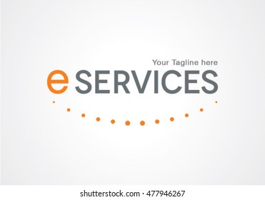 Creative logo design, letter e-services. dotted smile, happiness vector icon. Trendy business elements.