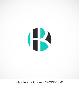 Creative logo design letter H R