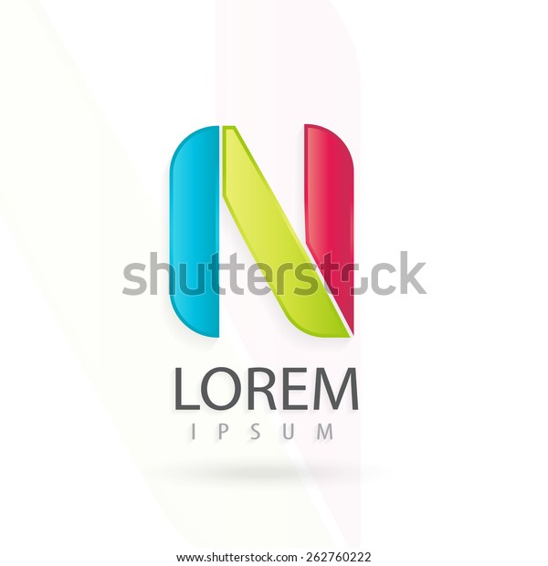 Creative Logo Design Letter N Colorful Stock Vector (Royalty Free ...