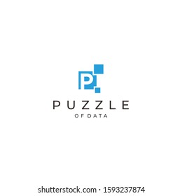 Creative logo design of letter P and data with white background - EPS10 - Vector.