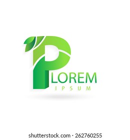 Creative logo design, letter P. Colorful vector icon. Trendy business elements.