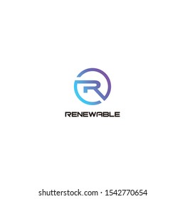 Creative logo design of letter R and circle shape with white background - EPS10 - Vector.