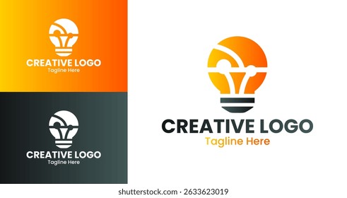 Creative Logo Design with Lightbulb Concept for Innovation and Branding