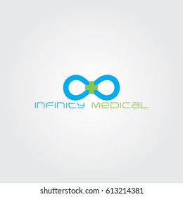 Creative logo design for medical and Unique symbol with infinity and plus.