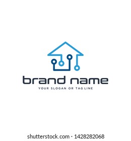 creative logo design modern concept home technology vector template