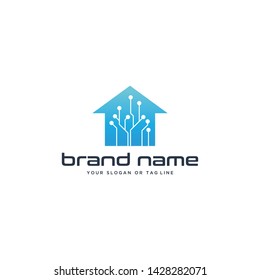 creative logo design modern concept home technology vector template