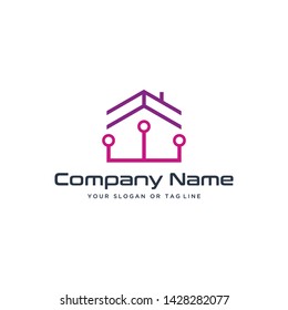 creative logo design modern concept home technology vector template