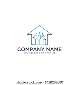 creative logo design modern concept home technology vector template