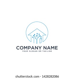 creative logo design modern concept home technology vector template