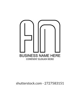 Design de logotipo criativo AN, marca minimalista moderna, um ícone único, identidade profissional AN, identidade visual versátil limpa