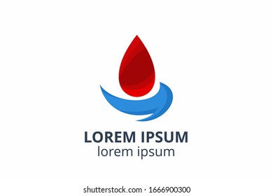 creative logo design of oil template shape with drop lubricant and gear vector illustration. can used in ecological corporate, medical, chemical, food and oil design company.