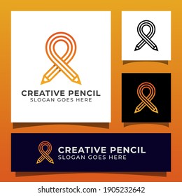 creative logo design of pencil symbol for school, designer