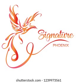 creative logo design phoenix vector template. Flying phoenix with elegant looks.