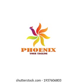 creative logo design phoenix vector template. Flying phoenix with elegant looks.