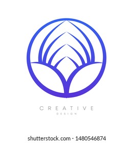 Creative logo design in the shape of deer antlers in a circle with a unique shape. Design that you can make a brand or label for your product.
