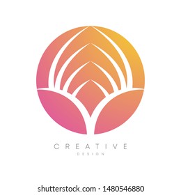 Creative logo design in the shape of deer antlers in a circle with a unique shape. Design that you can make a brand or label for your product.