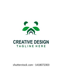 Creative Logo Design. silhouette panda logo