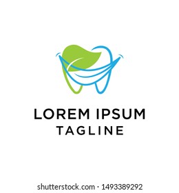 Creative logo design smiles dental vector. leaf dental natural logo template.