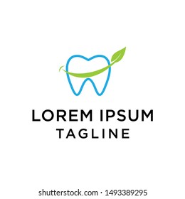 Creative logo design smiles dental vector. leaf dental natural logo template.