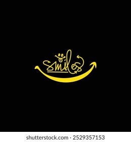 Design de logotipo criativo sorri vetor dental no fundo preto