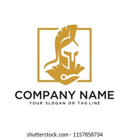 creative logo design spartans , warrior, knight vector template