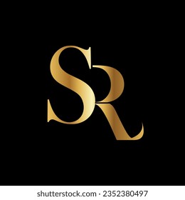 Creative logo design sr golden color
