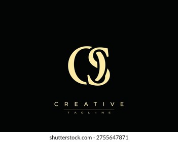 Creative logo design with stylized gold letters on plain background