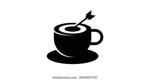 Creative logo design targets, coffee, glasses, drinks, arrows, logo design templates, symbols, icons, vectors, creative ideas.