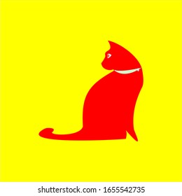 Creative logo design template for Dogs and Cats in yellow, red, orange
