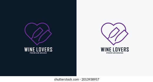 creative logo design template for wine lovers or wine business