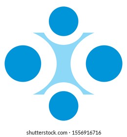 Creative logo design that contains four circle shapes