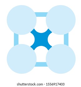 Creative logo design that contains four circle shapes
