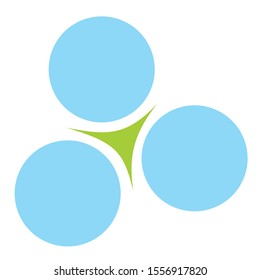 Creative logo design that contains three circle shapes