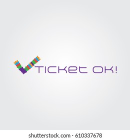 Creative logo design for ticket centers.Unique symbol template with ticket.