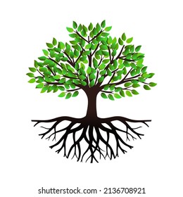 creative logo design of tree life, tree icon, green garden elements design