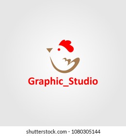 Creative logo design and Unique icon of Cock.