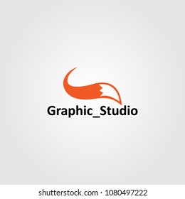 Creative logo design and Unique icon of fox tail.