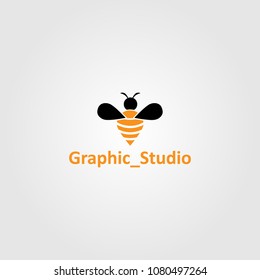 Creative logo design and Unique icon of Bee.