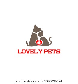 Creative logo design and Unique mascot of cat and dog.
