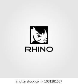 Creative logo design and Unique mascot of Rhino.