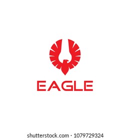 Creative logo design and Unique symbol with eagle mascot.