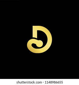 Creative logo design and Unique symbol with music note D.