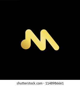 Creative logo design and Unique symbol with music note M.