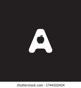 Creative logo design and Unique symbol with apple and letter A