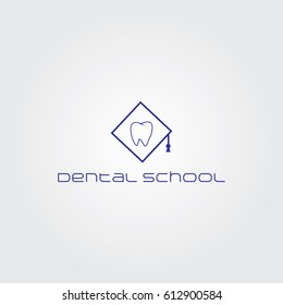 Creative logo design and Unique symbol with dental and graduation cap.